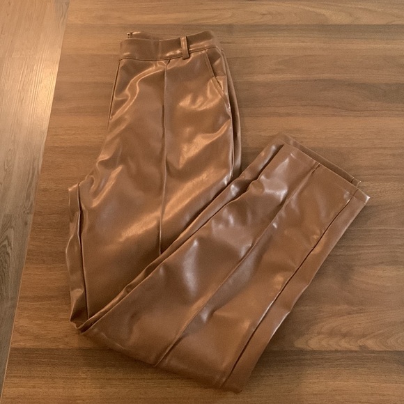 SHEIN brown faux leather pants - Picture 3 of 8